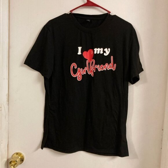 SHEIN unisex black “I love my girlfriend ” graphic t-shirt sZ med - Picture 1 of 2